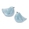 Cracked Terra Cotta Bird Figurines – Set of 4 in Blue & Grey, 4"H Indoor/Outdoor Decor by Melrose - 2 of 4
