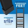 Step Ladder Modern  - Beautiful Gray Wood - Silver & Black Aluminum  - By SORFEY - 4 of 4