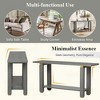 KIGFTSOD Modern Minimalist Console Table, Solid Wood with Metal Accents & Built-in Shelf, for Living Room Hallway, Gray - 4 of 4