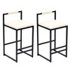 FURNIinspire Counter And Bar Stools Set Of 2 Counter Height Barstools For Kitchen Island Bar, Armless Upholstered Chairs, Beige, 15.35"*16.53"*31.7" - 2 of 4