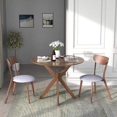 Costway 3 Pcs Dining Table Set Modern Round Kitchen Table And Chairs Set For Dining Room Target