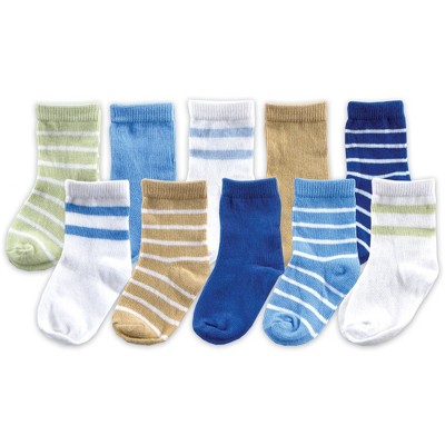 Luvable Friends Baby Boy Socks Giftset, Blue Boy, 0-9 Months : Target