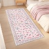 Floral Insect Print Washable Area Rugs for Living Room, Modern Non Slip Low Pile Area Rug - 2 of 4