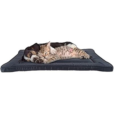 PETMAKER Waterproof Dog Bed - 28x18 Pet Bed with Raised Edge - Easy-to-Clean Multi-Purpose Crate Mat for Home and Car Travel (Navy)