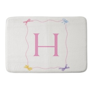 Deny Designs April Lane Art Simple Bow Monogram Memory Foam Bath Mat - 1 of 4