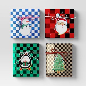 4pk Christmas Gift Card Holders Santa/Snowman/Penguin/Tree - Wondershop™ - 1 of 3