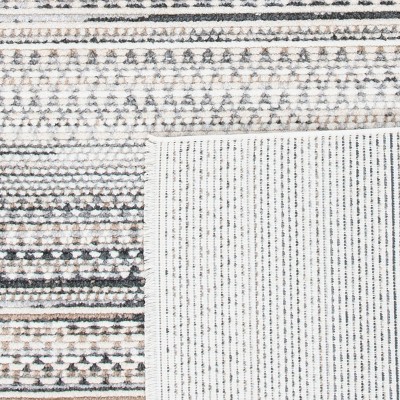 Sedona Ivory and Gray 4' Square Synthetic Area Rug