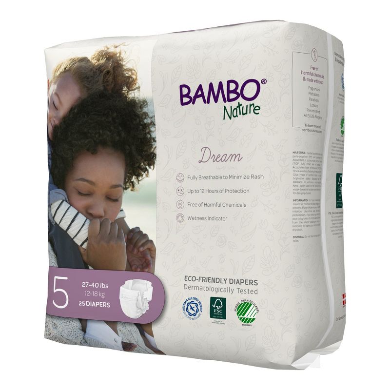 Bambo Nature Baby Diapers, Heavy Absorbency, Eco-Friendly, Size 5, 25 Count, 3 Packs, 75 Total, 4 of 6