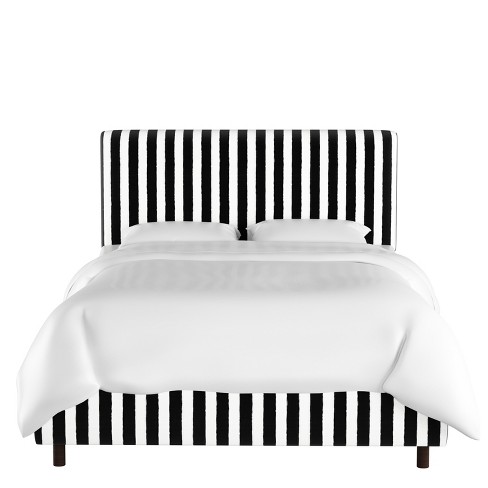 Striped store upholstered bed