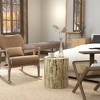 Naysaye End Table with Round Tabletop, Side Table with Wood Grain Finish, Tree Stump End Table for Lawn Garden Patio, Brown, 14.6"*16.9"*14.6" - 2 of 4