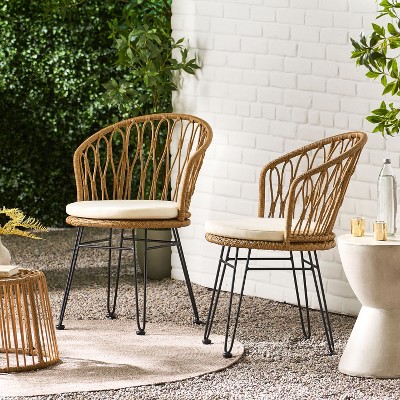 MAYEERTY CHAIR 2PCS with 2 Soft Cushions Versatile Seating for Living Room Bedroom