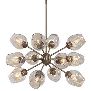 Uttermost Chet 33" Wide Antique Brass 12-Light Sputnik Chandelier - 1 of 1