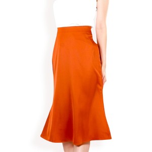 Anna-Kaci Women's Satin Midi Skirt With A-Line Silhouette And Elastic Waistband - 1 of 4