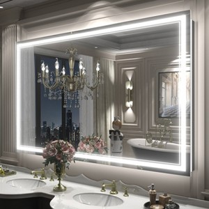 Apmir Super Bright 192 LEDs/m Front LED Lighted Anti-Fog Tempered Glass Bathroom/Vanity Mirror with ETL & 3-Year Warranty - 1 of 4