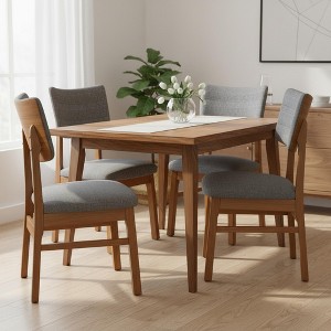 Homy Casa Upholstered Dining Chairs Set of 4, Wood Base, Modern Kitchen & Dining - 1 of 4