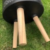 19.5" Classic Cylindrical Lightweight Concrete Outdoor Planter with 3 Wooden Legs Black - Rosemead Home & Garden, Inc.: - 4 of 4