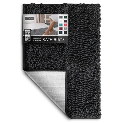 Hearth & Harbor Bathroom Rugs, Machine Washable Chenille Bath Mat for Bathroom