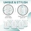 Amici Home Anchor Glasses, Set of 6 - Embossed Nautical Anchor Design, Green Tinted Drinkware for Coastal Kitchens & Bars, 12 Oz. Soda Lime Glass - 4 of 4