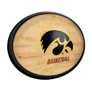 College Basketball Hardwood Design Oval Slimline Lighted Wall Sign - 1 of 4