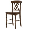 HomeRoots Set of Two 24" Walnut Solid Wood Counter Height Bar Chairs - 4 of 4