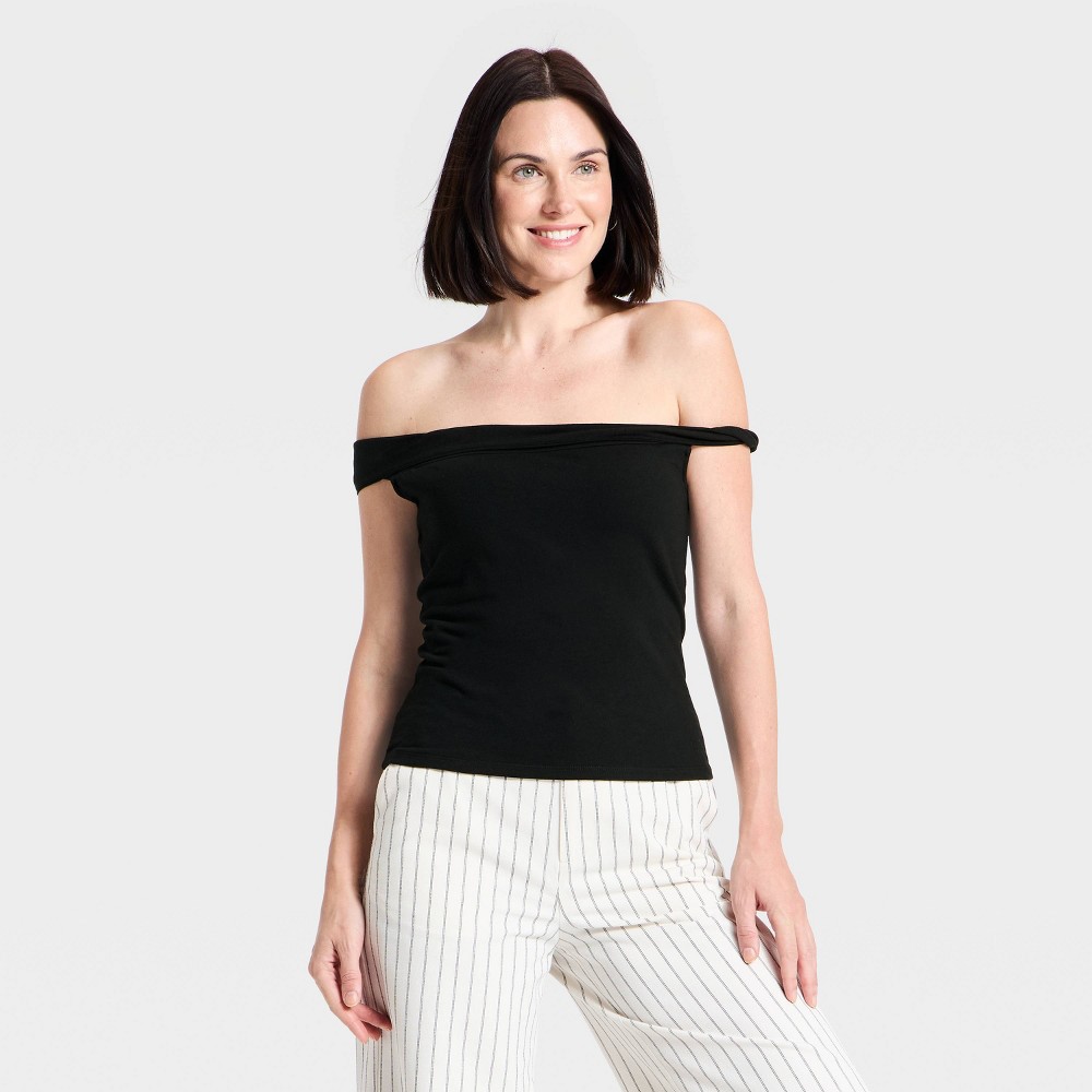 Women's Sculpt Twist Tank Top - A New Day™ Black M