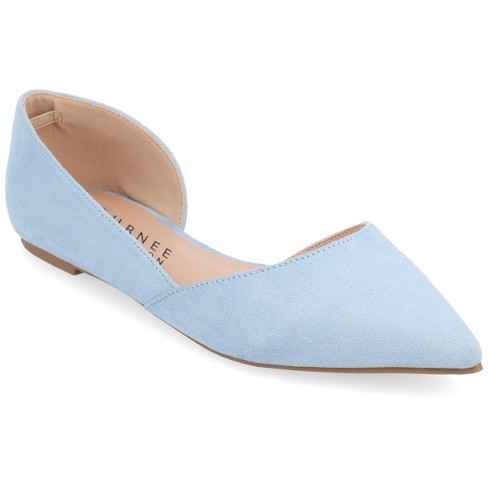 Journee Collection Womens Ester Slip On Pointed Toe D'orsay Flats Blue ...