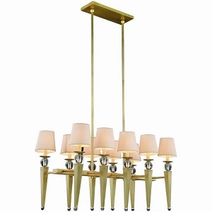 Elegant Lighting Olympia Collection Chandelier L:38 W:20 H:58 Lt:10 Burnished Brass Finish Royal Cut Clear Clear Royal Cut Crystal - 1 of 1