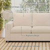 Dyonery 88-inch modern sofa, modern 3-seater sofa, cotton and linen fabric sofa, living room, dormitory, office, apartment sofa, white - 3 of 4