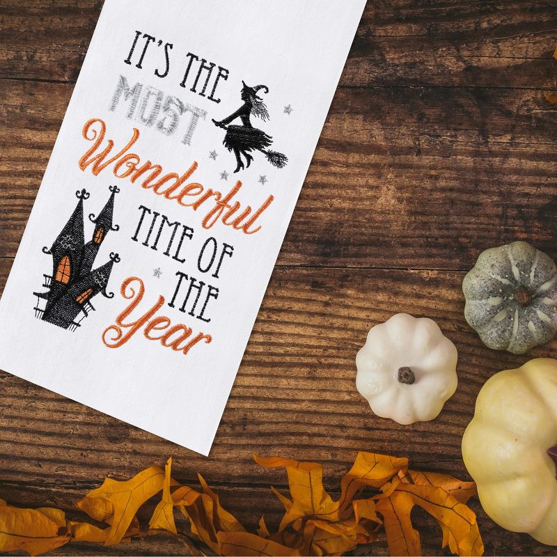 C&F Home It's The Most Wonderful Time Of The Year Halloween Embroidered Flour Sack Kitchen Towel Funny Dishtowel, 2 of 5