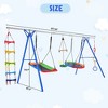 5 In 1 Toddler Swing Set For Backyard, Multifunction Playsets With Climbing Ladder, Saucer Swing, Monkey Bar Swing, Disc Swing, Swing Ring, Blue - 4 of 4