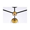 Elegant Lighting Briggs 26 inch flush mount in black and brass with white shade - 4 of 4