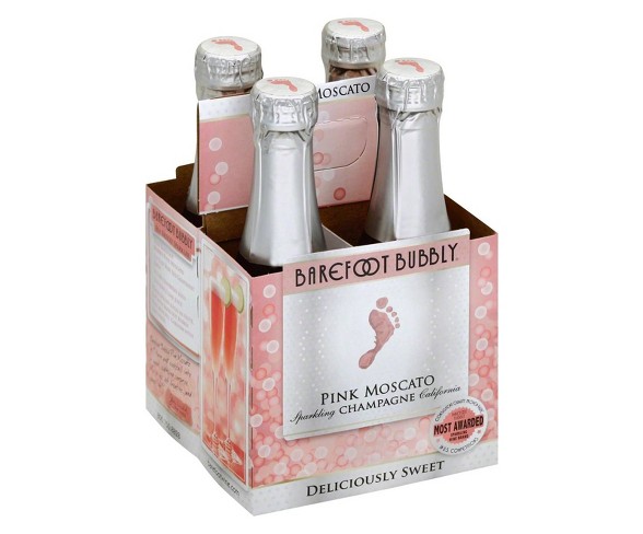 Barefoot&#174; Bubbly Pink Moscato - 4pk / 187mL Bottle