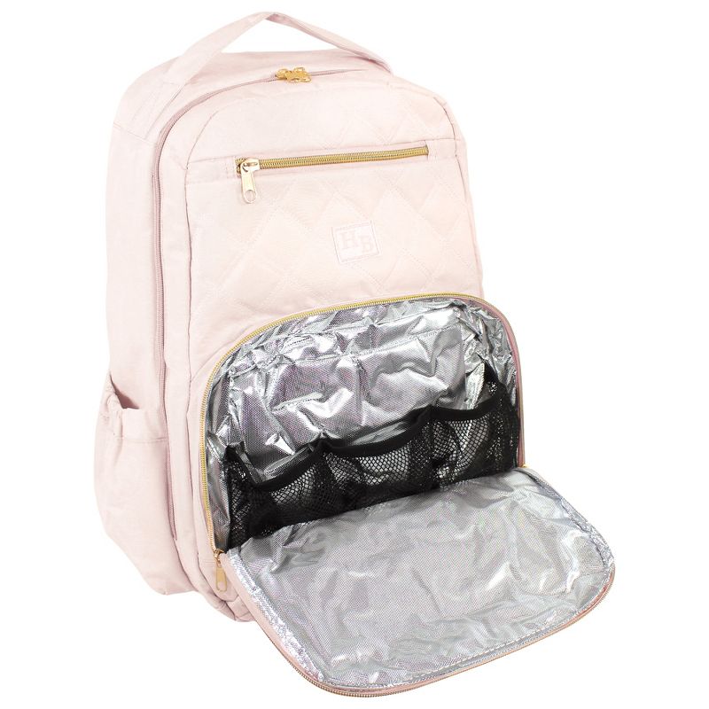 Hudson Baby Premium Diaper Bag Backpack and Changing Pad, Powder Pink, One Size, 3 of 6