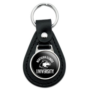 Northern Illinois University Huskies Black Leather Keychain - 1 of 4