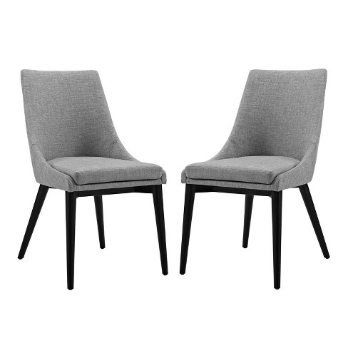 Set Of 2 Viscount Dining Side Chair Fabric Light Gray - Modway : Target