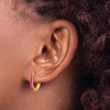 Chisel Stainless Steel Yellow IP-plated with Pink Enamel 2.40mm Elongated Hinged Hoop Earrings - 4 of 4