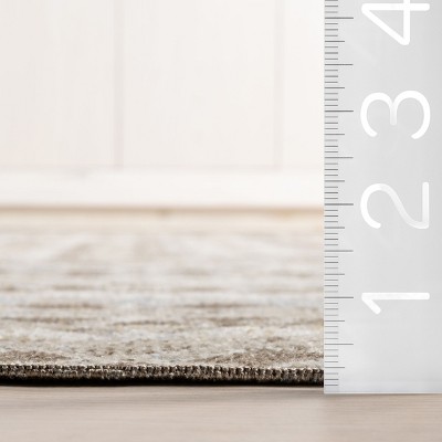 Carley Beige Geometric Washable Synthetic Area Rug 3' 3" x 5'