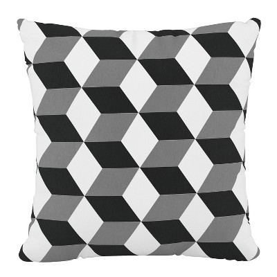 18" x 18" Outdoor Throw Pillow Shaded Block Gray - Skyline Furniture