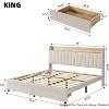 Upholstered Bed Frame w/ Storage Headboard,Platform Bed Frame w/ Storage Drawers, Charging Station No Box Spring Needed - 2 of 4