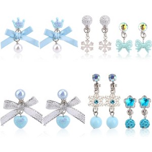 Christmas Ear Clips - 6 Pairs Festive Earrings Set for Non-Pierced Ears. - 1 of 4