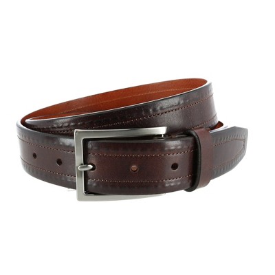 Trafalgar Wesley Covered Stitch Casual Leather Belt, 42, Brown : Target