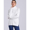 Allegra K Women's High Low Split Long Sleeve Turtleneck Cable Knit Sweater Jumpers - 2 of 4