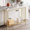 Console Table, Sofa Tables Narrow Entryway Table with Glass Shelf and Metal Frame, 41.5" Behind Couch Table - 2 of 4