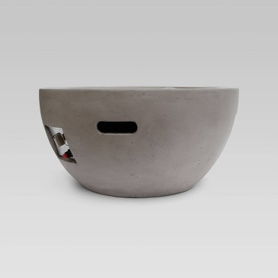 27" Marcel Concrete Fire Pit Light Gray - Christopher Knight Home: Propane, No Assembly Required