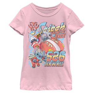 Girls Lilo & Stitch Hawaiian Galactic Race T Shirt - 1 of 4