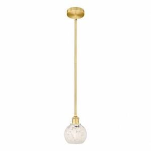 White Mouchette - 1 Light Stem Hung Mini Pendant In Modern Style-7.5 Inches Tall and 6 Inches Wide - 1 of 1