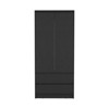 SEVOBAL Armoires 2 Drawer Armoire with Double Doors Hanging Rod and Spacious Storage for Bedroom Storage, Black, 31.5"*20.5"*70.9" - 4 of 4