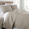 FIONECA Luxury Round Quilted Silky Soft Reversible Microfiber Quilt Set White - 2 of 4