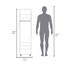 TIRAMISUBEST Cluster 63" Tall Wardrove One-Door Cabinet with Mirror - Mobile Lateral Filing Cabinet, Locking Wheels, Adjustable Shelf - 3 of 4