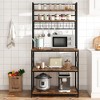 Garvee Kitchen Bakers Rack, Microwave Oven Stand with Large Storage, Industrial Coffee Bar Station, Rustic Brown - 2 of 4